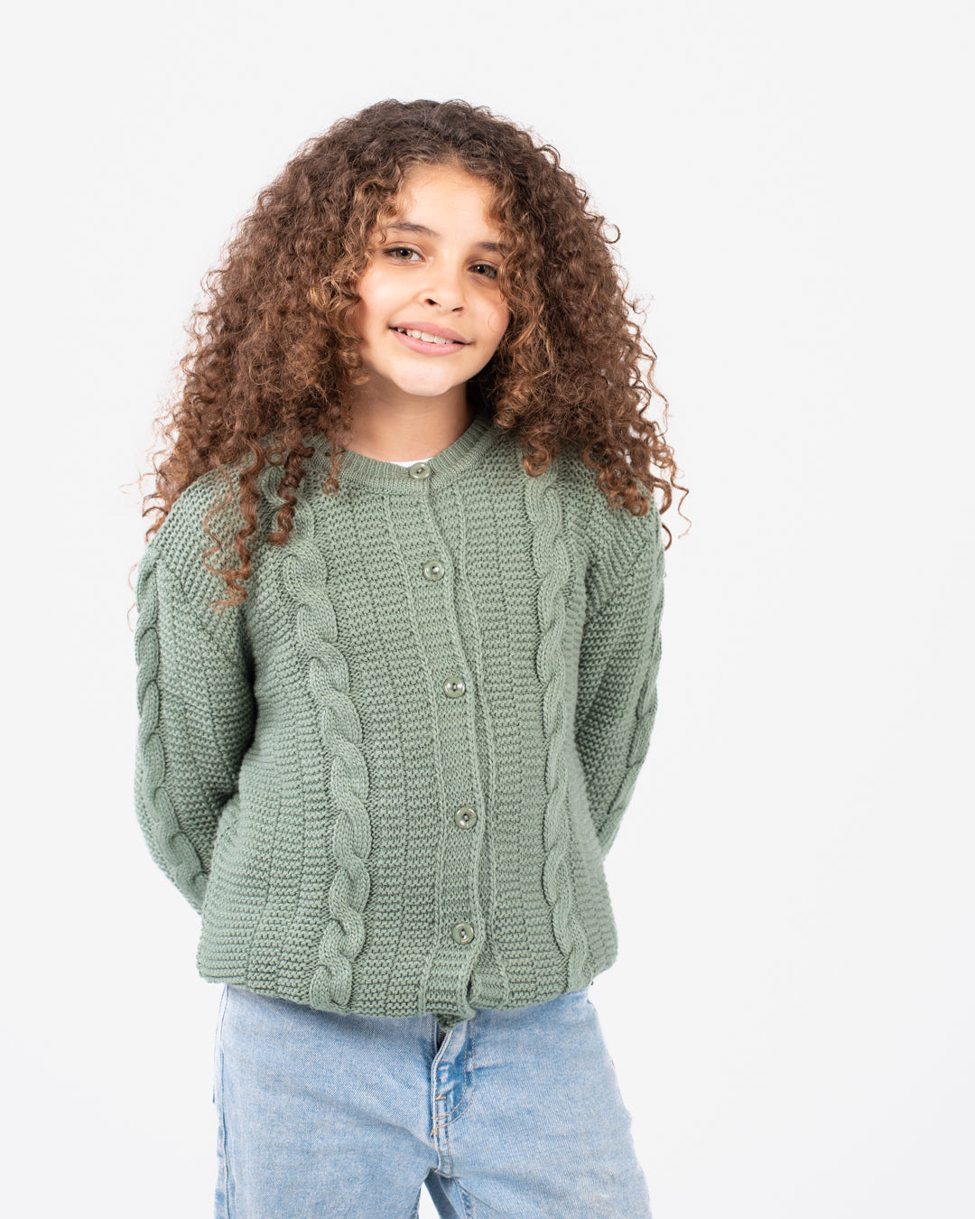 Buttoned Girl Braids Pullover