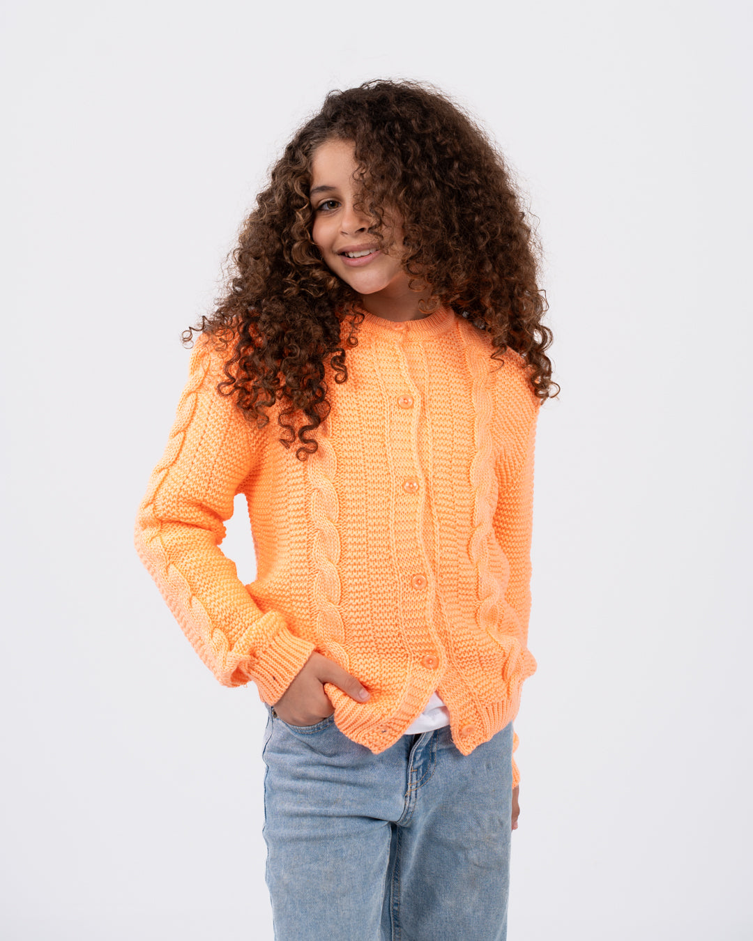 Buttoned Girl Braids Pullover