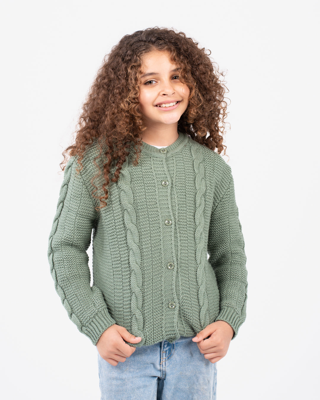 Buttoned Girl Braids Pullover