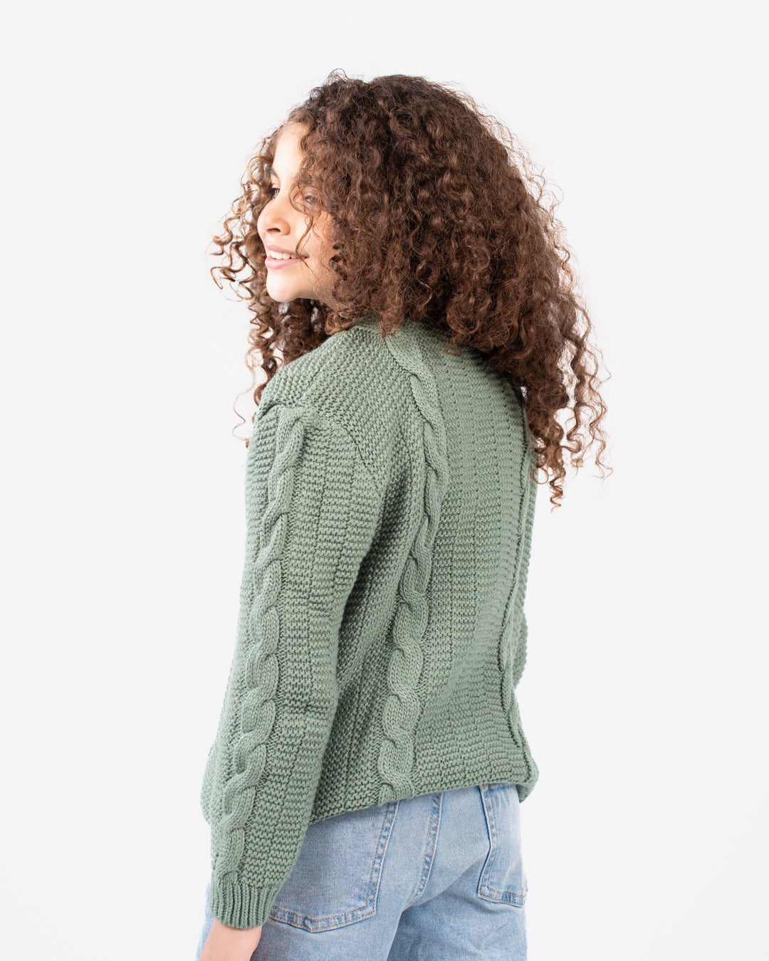 Buttoned Girl Braids Pullover