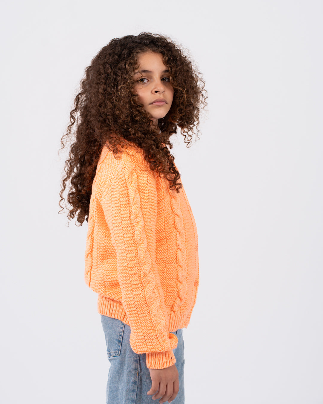 Buttoned Girl Braids Pullover