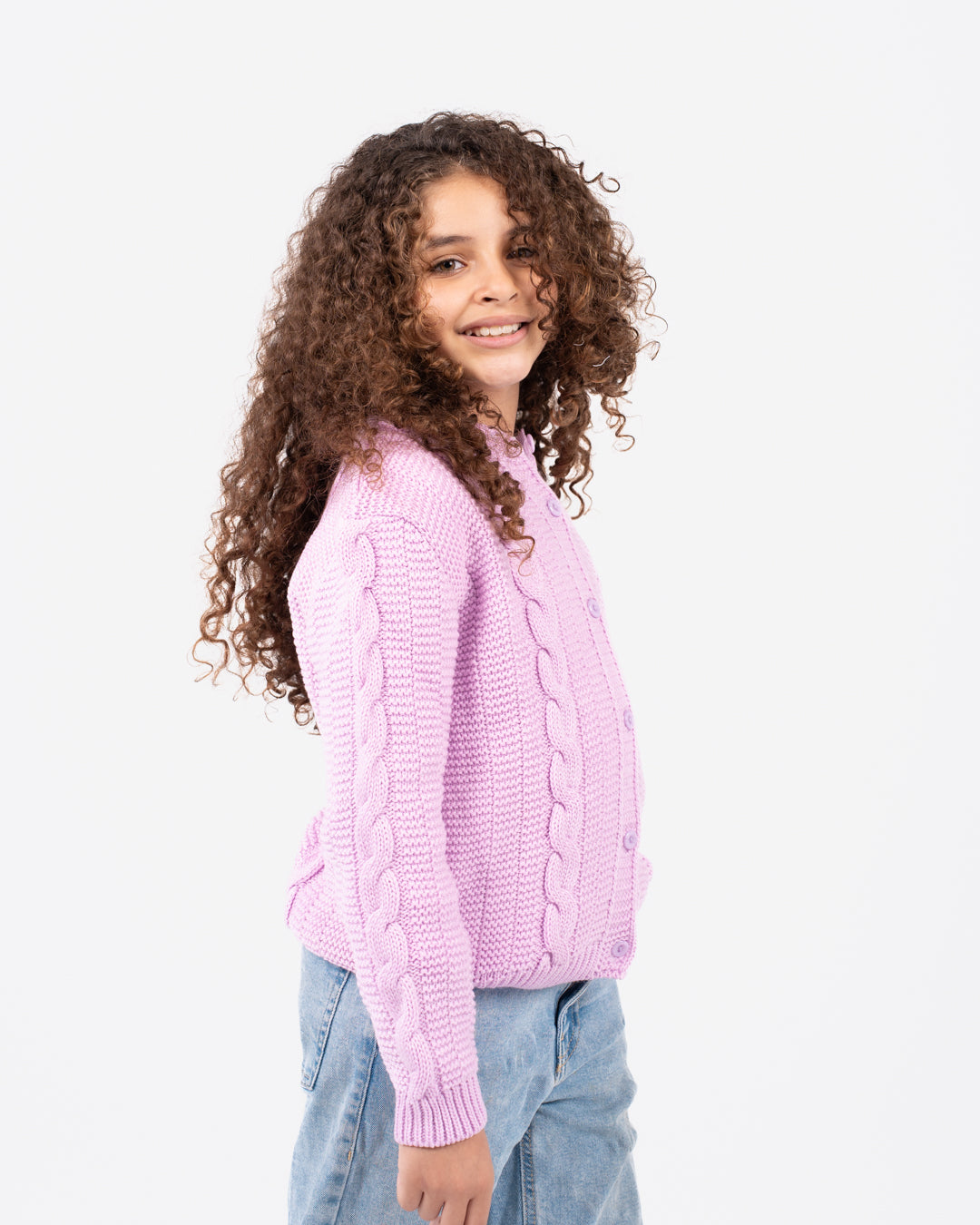 Buttoned Girl Braids Pullover