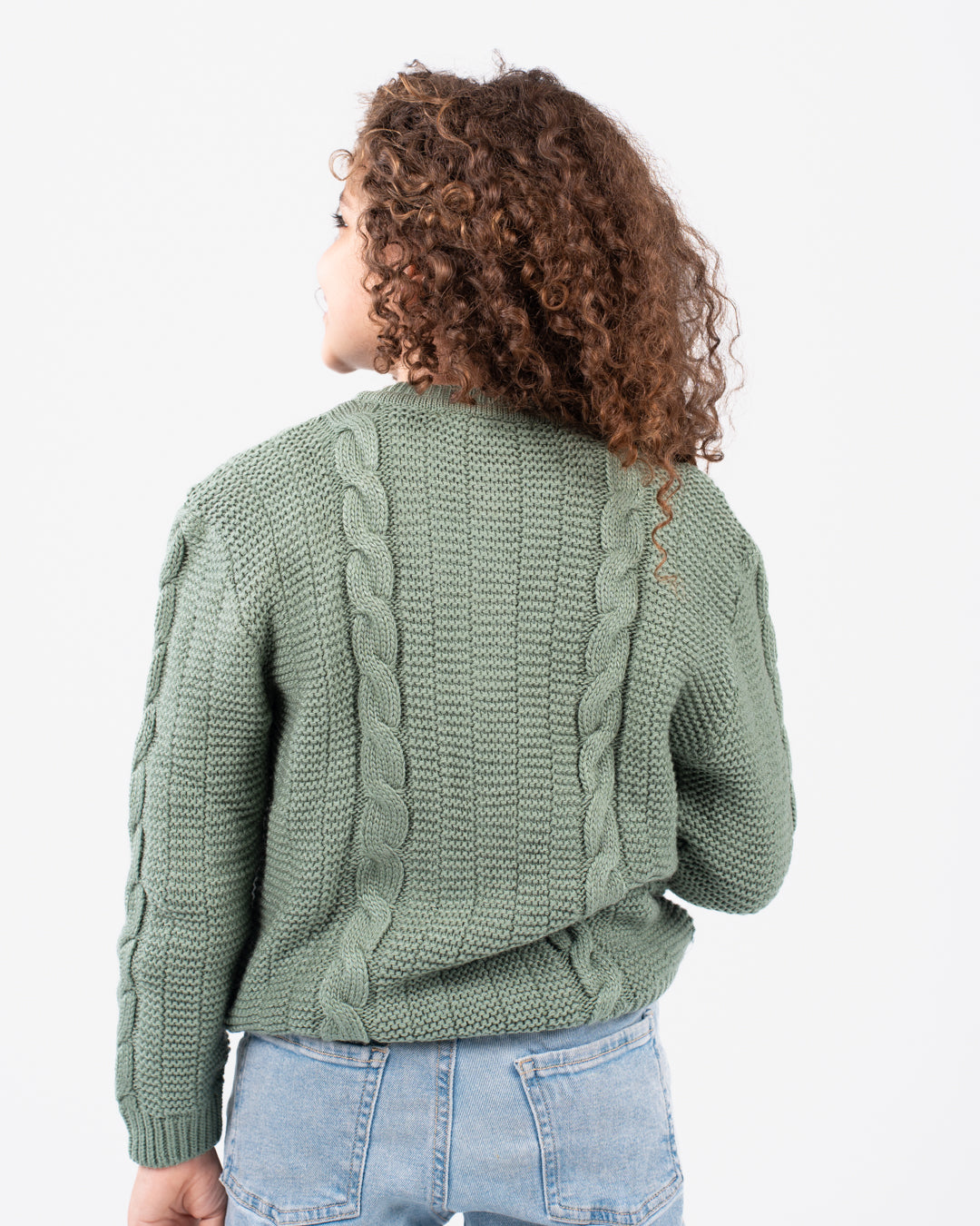 Buttoned Girl Braids Pullover