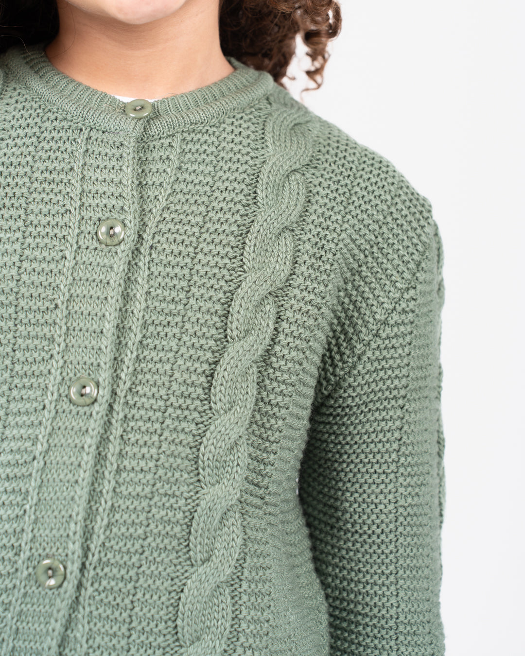 Buttoned Girl Braids Pullover