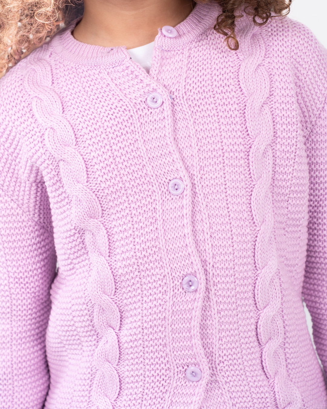 Buttoned Girl Braids Pullover
