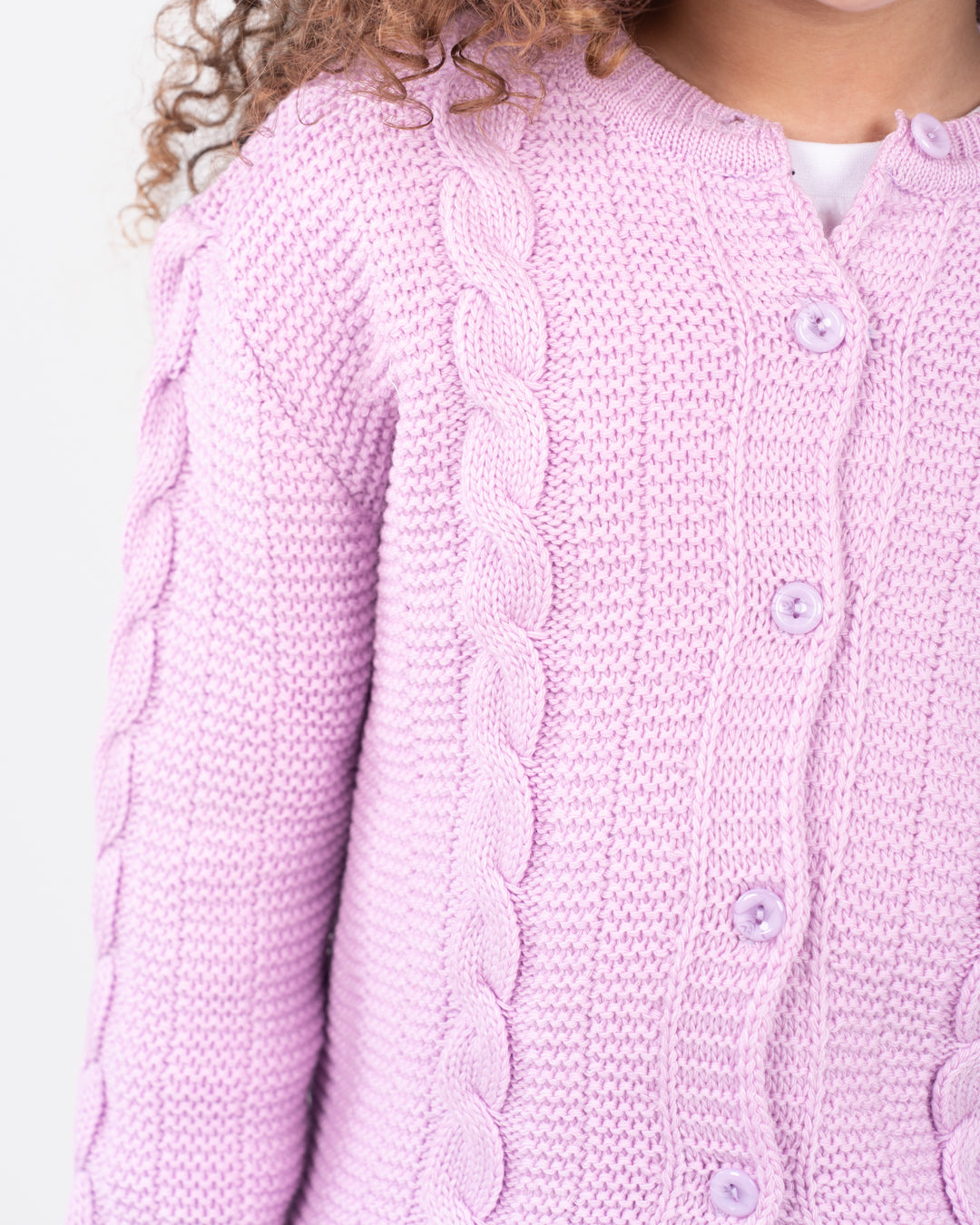 Buttoned Girl Braids Pullover