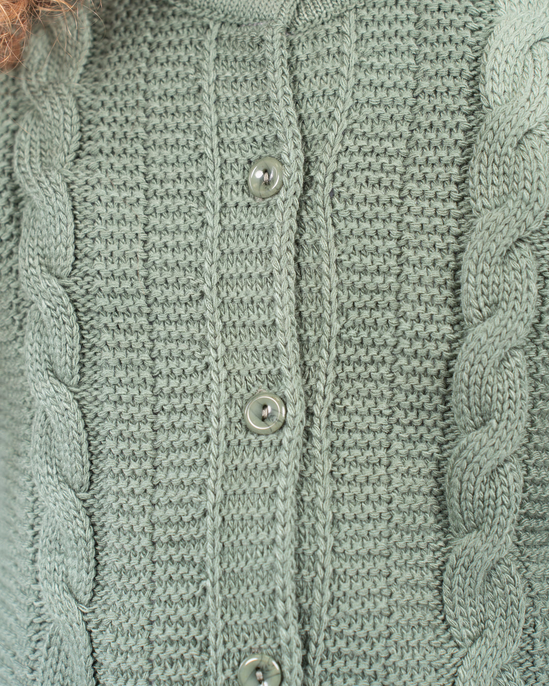 Buttoned Girl Braids Pullover