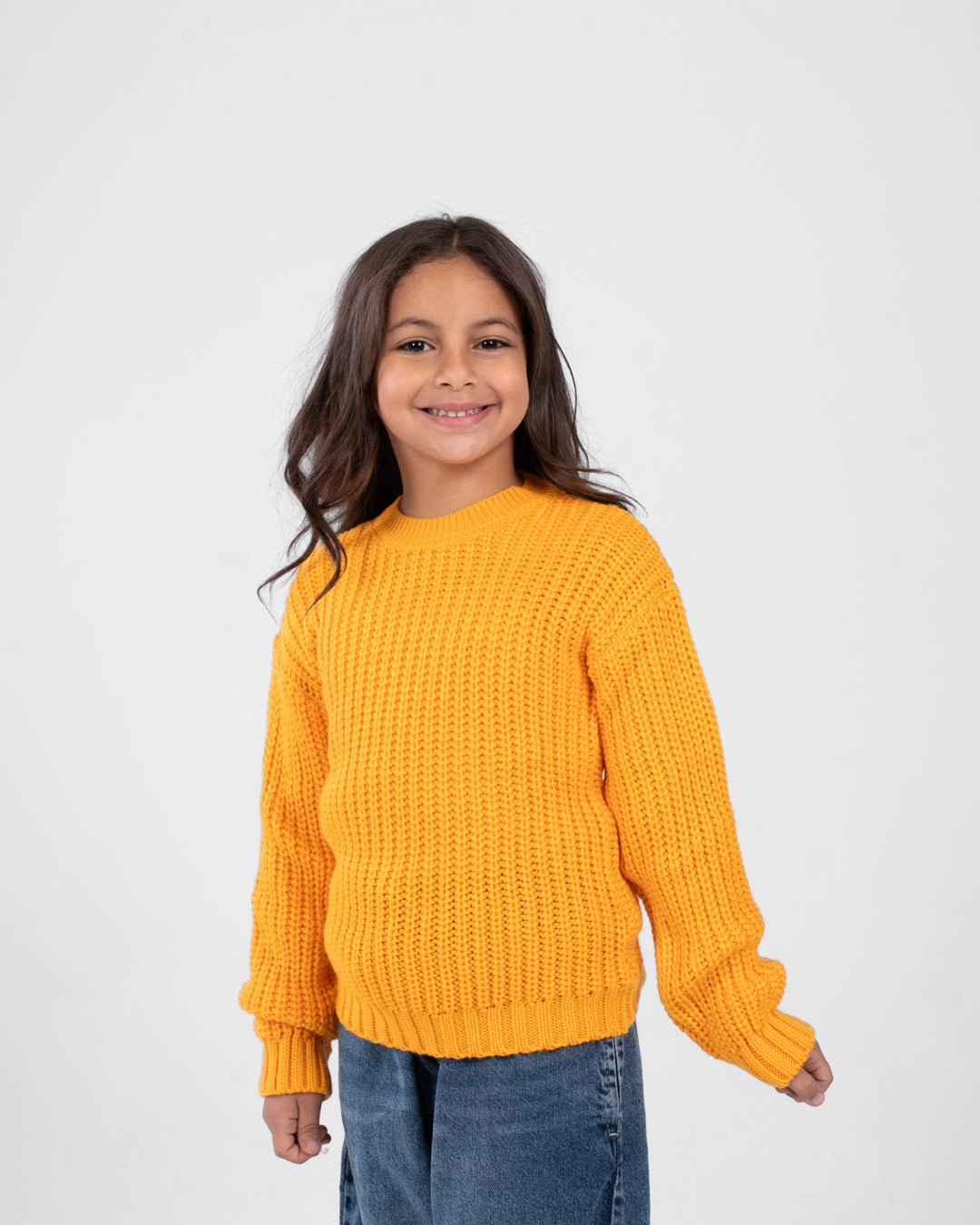 Round High Neck Girl Pullover