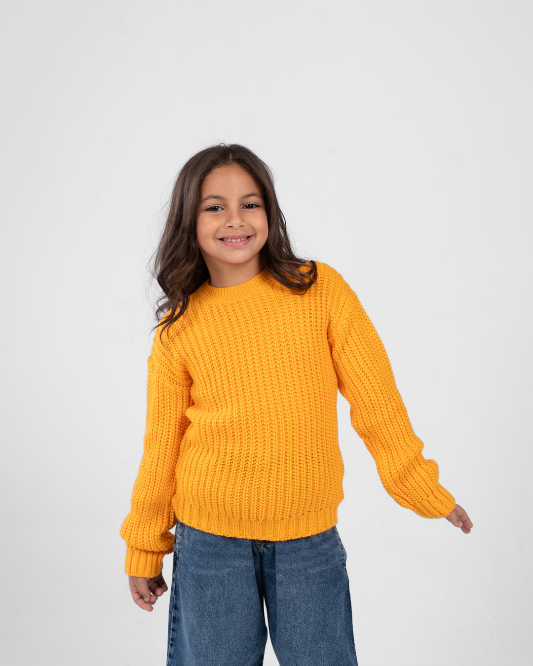 Round High Neck Girl Pullover