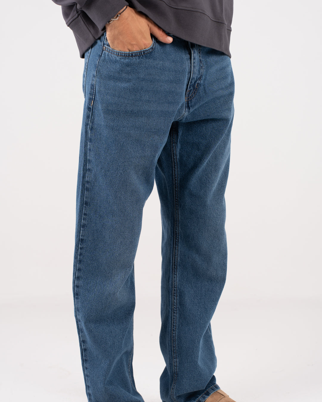 بنطلون جينز رجالي واسع الساق