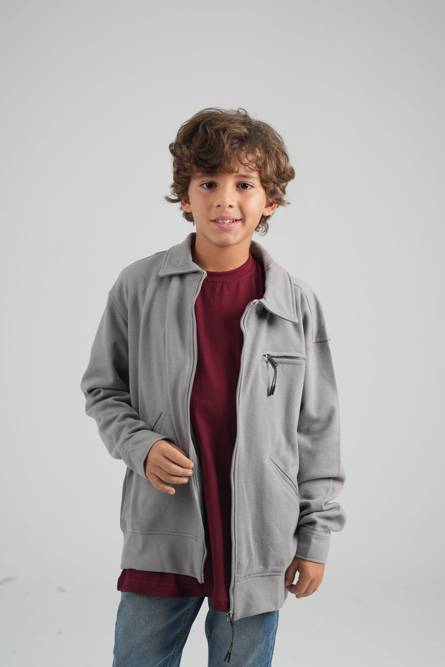 Plain Zipper Over Shirt