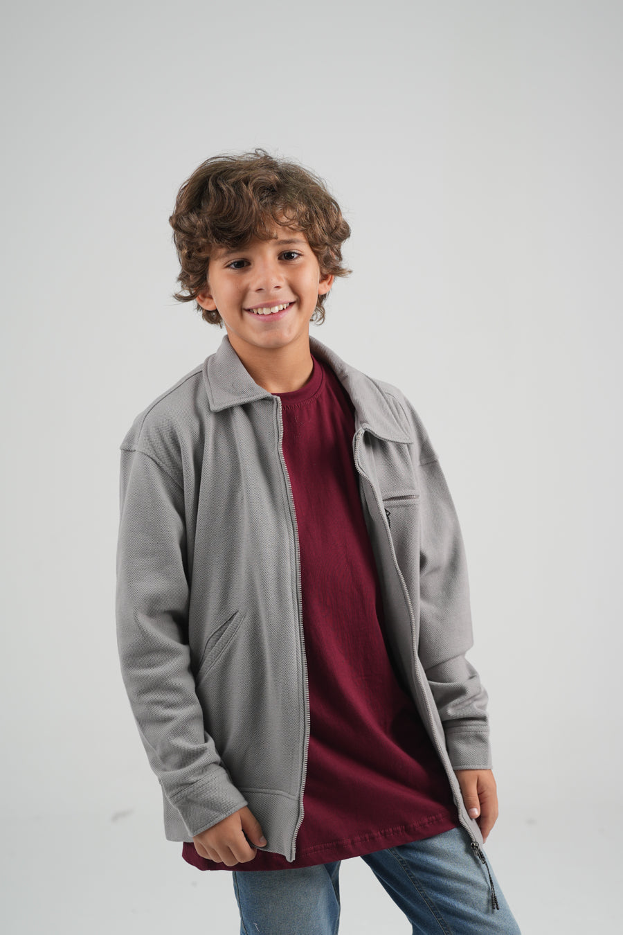 Plain Zipper Over Shirt