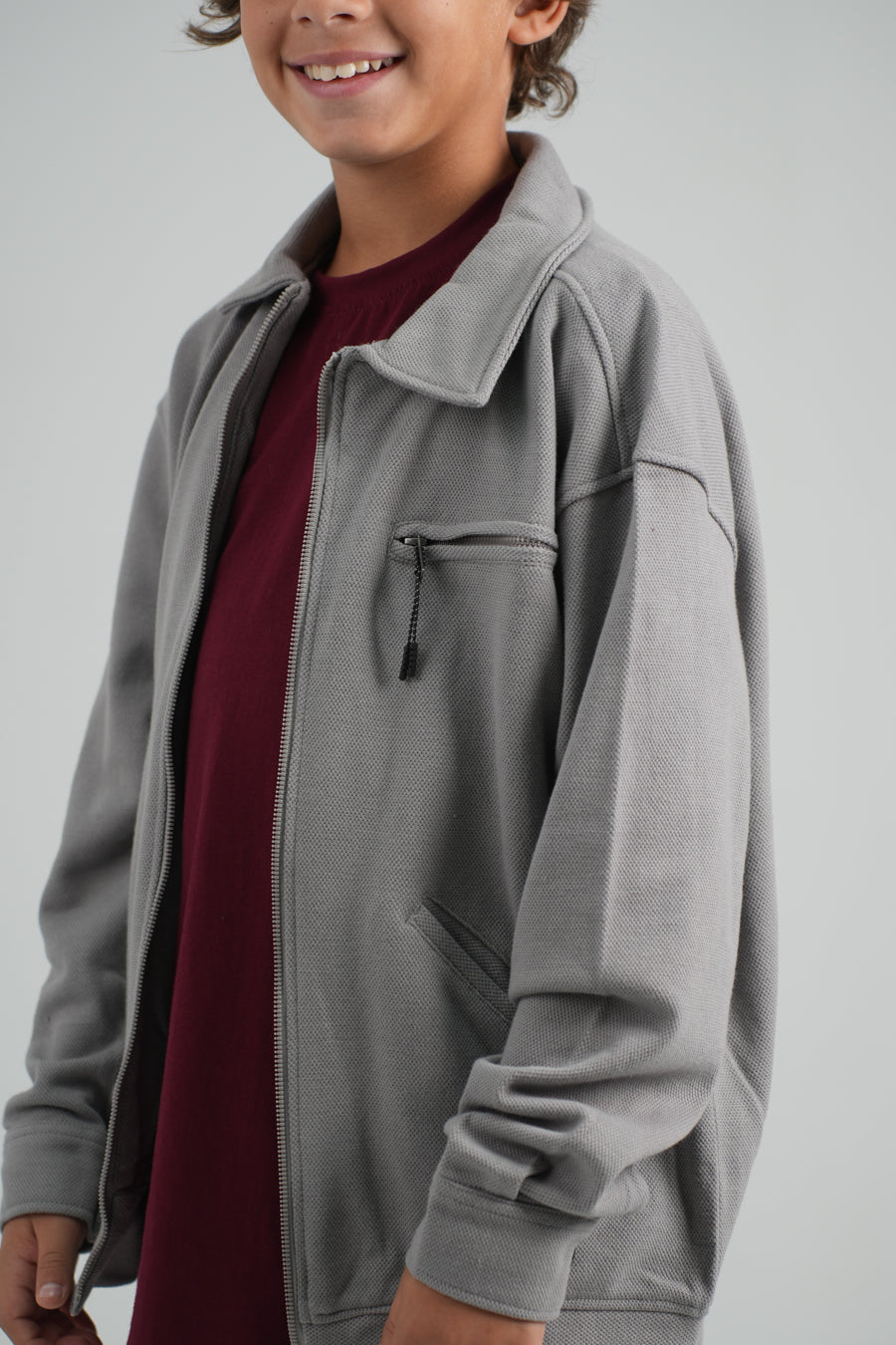 Plain Zipper Over Shirt