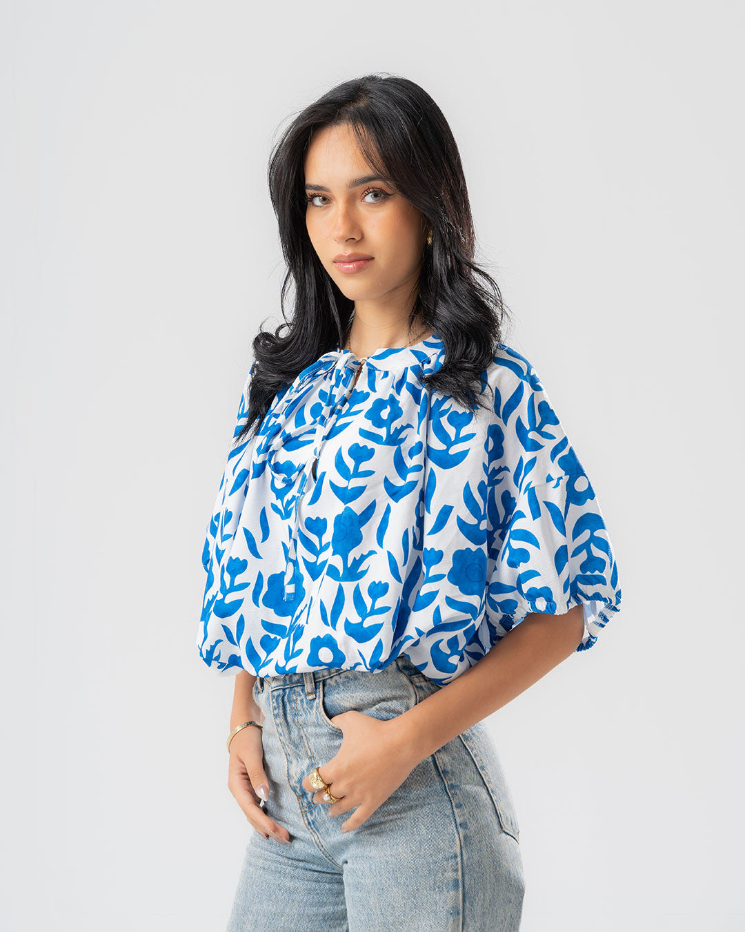 Half Sleeves Casual Blouse