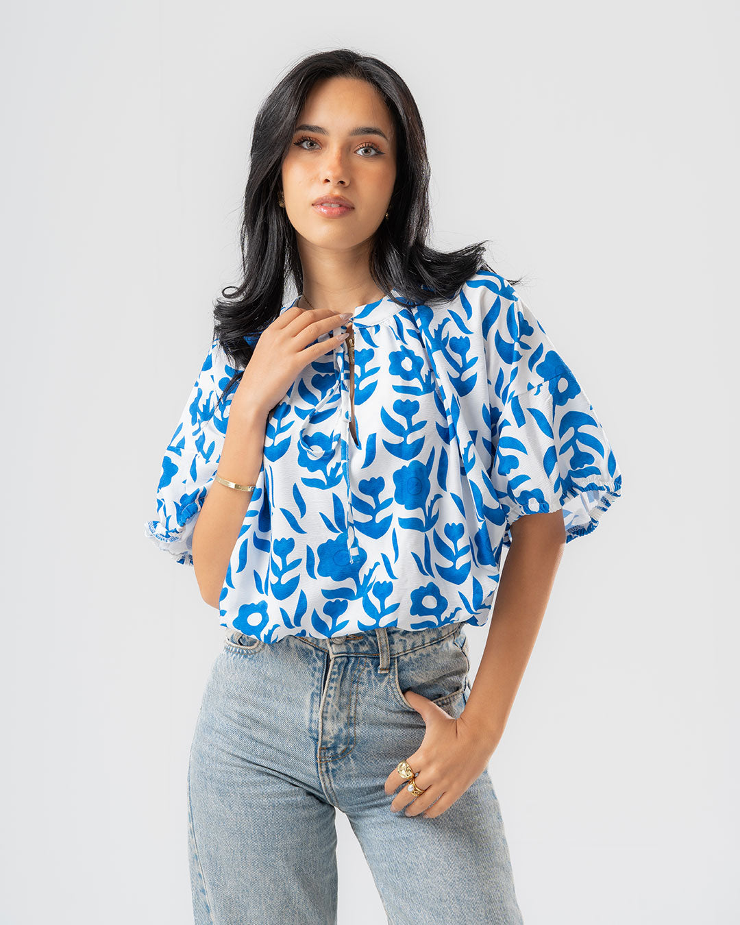 Half Sleeves Casual Blouse