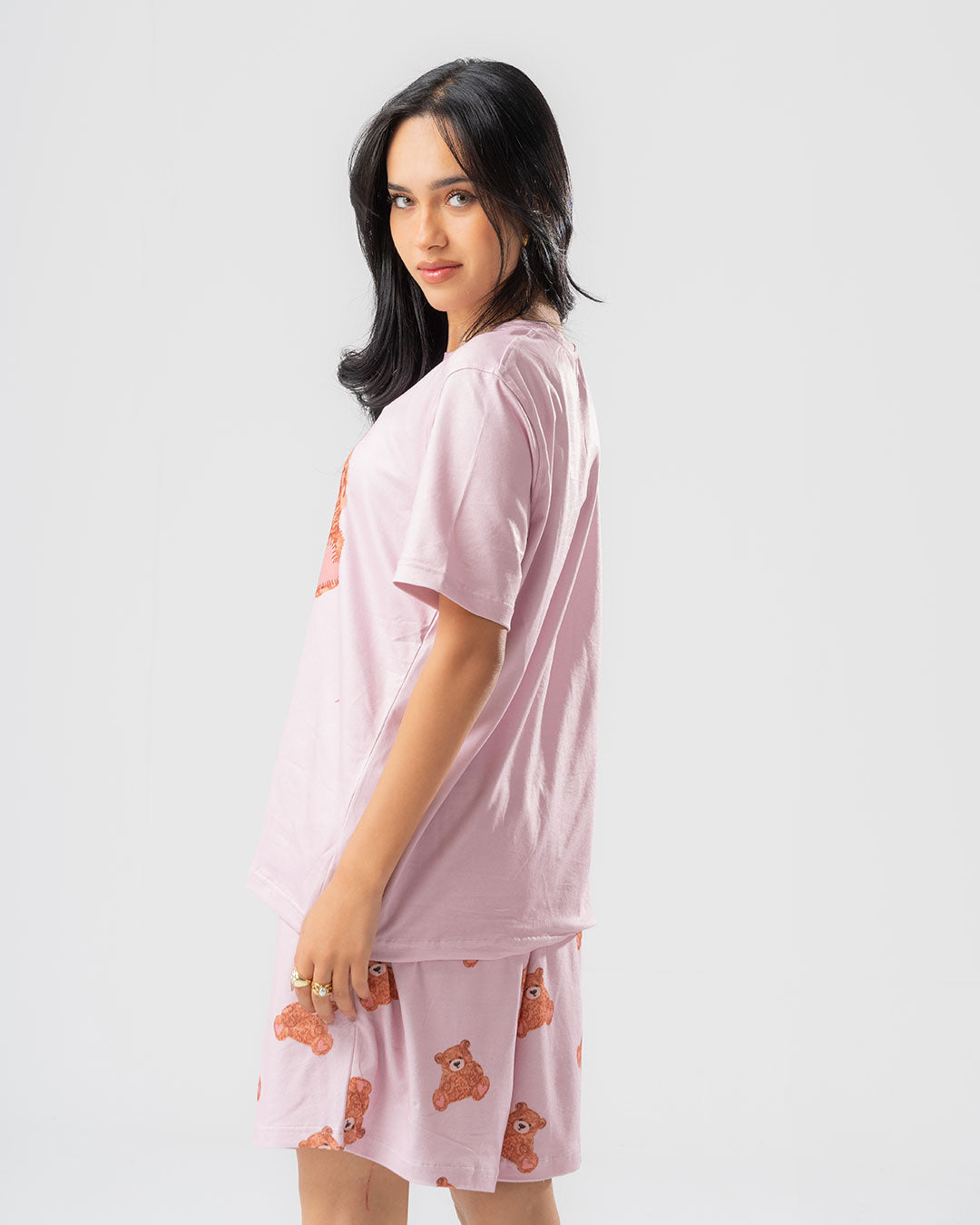 Women Short Sleeve PJ Set with Shorts