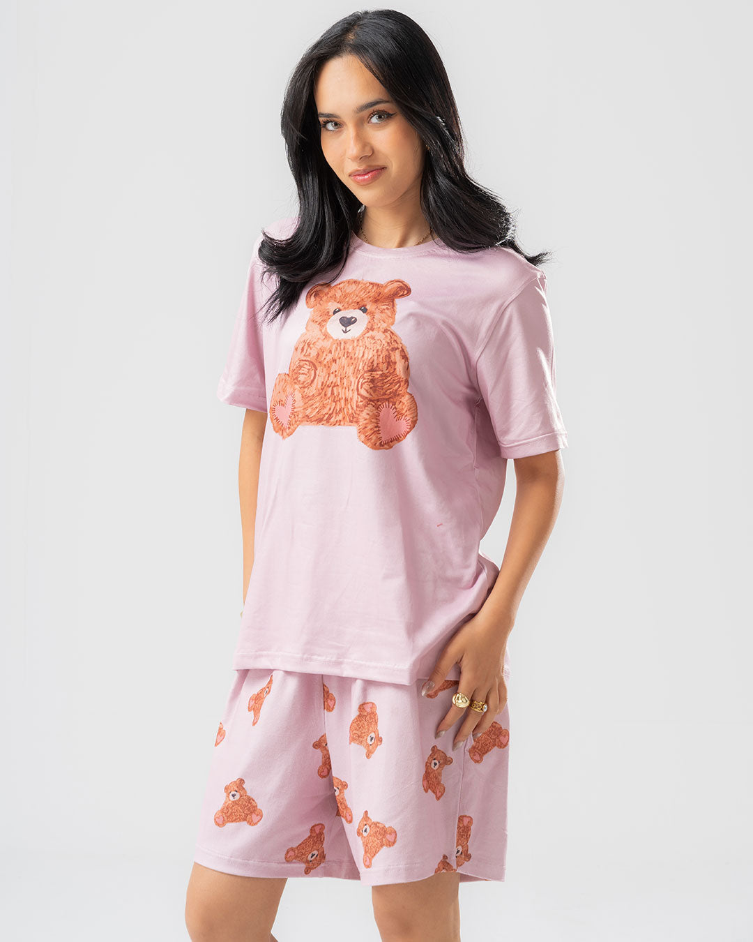 Women Short Sleeve PJ Set with Shorts