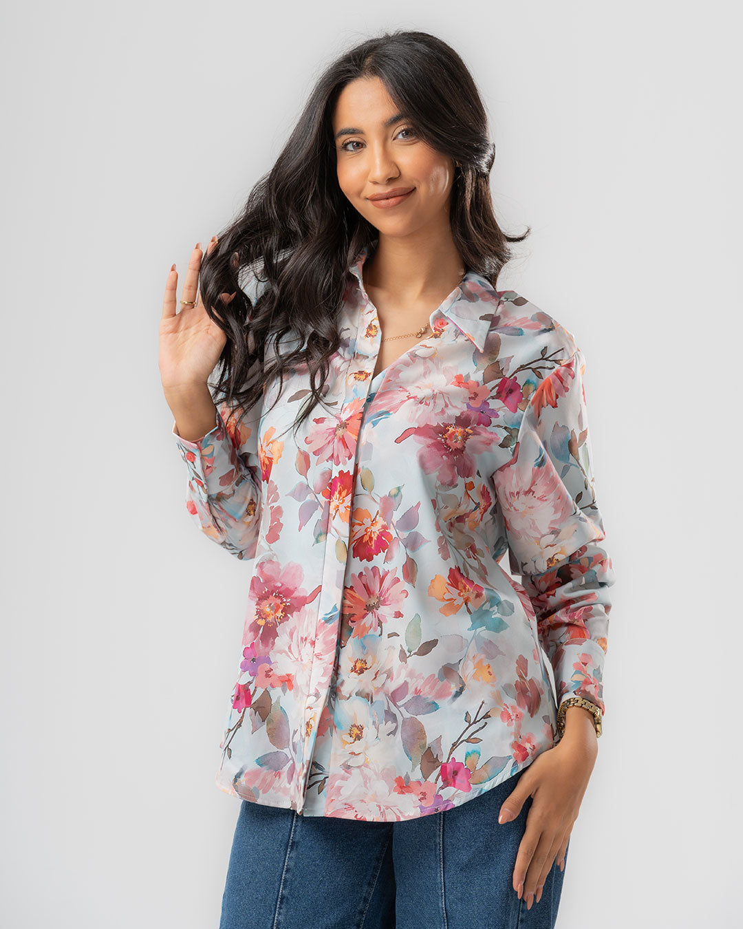 Women Printed Long Sleeves Blouse