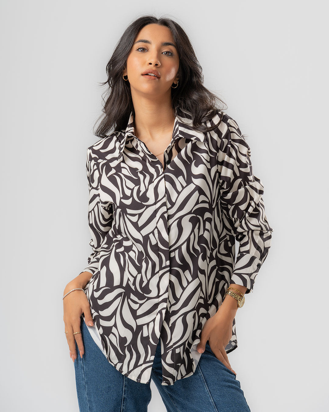 Women Printed Long Sleeves Blouse