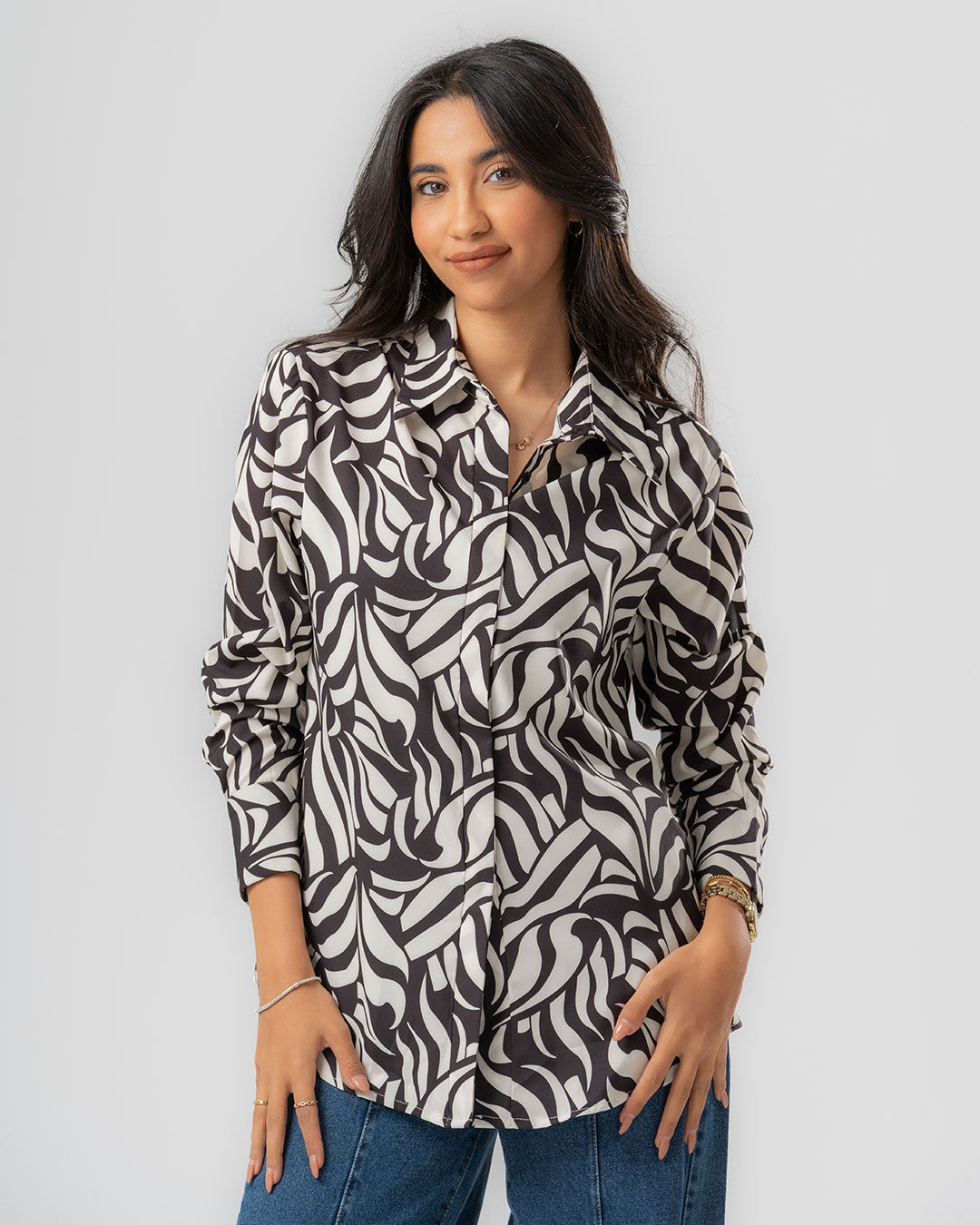 Women Printed Long Sleeves Blouse