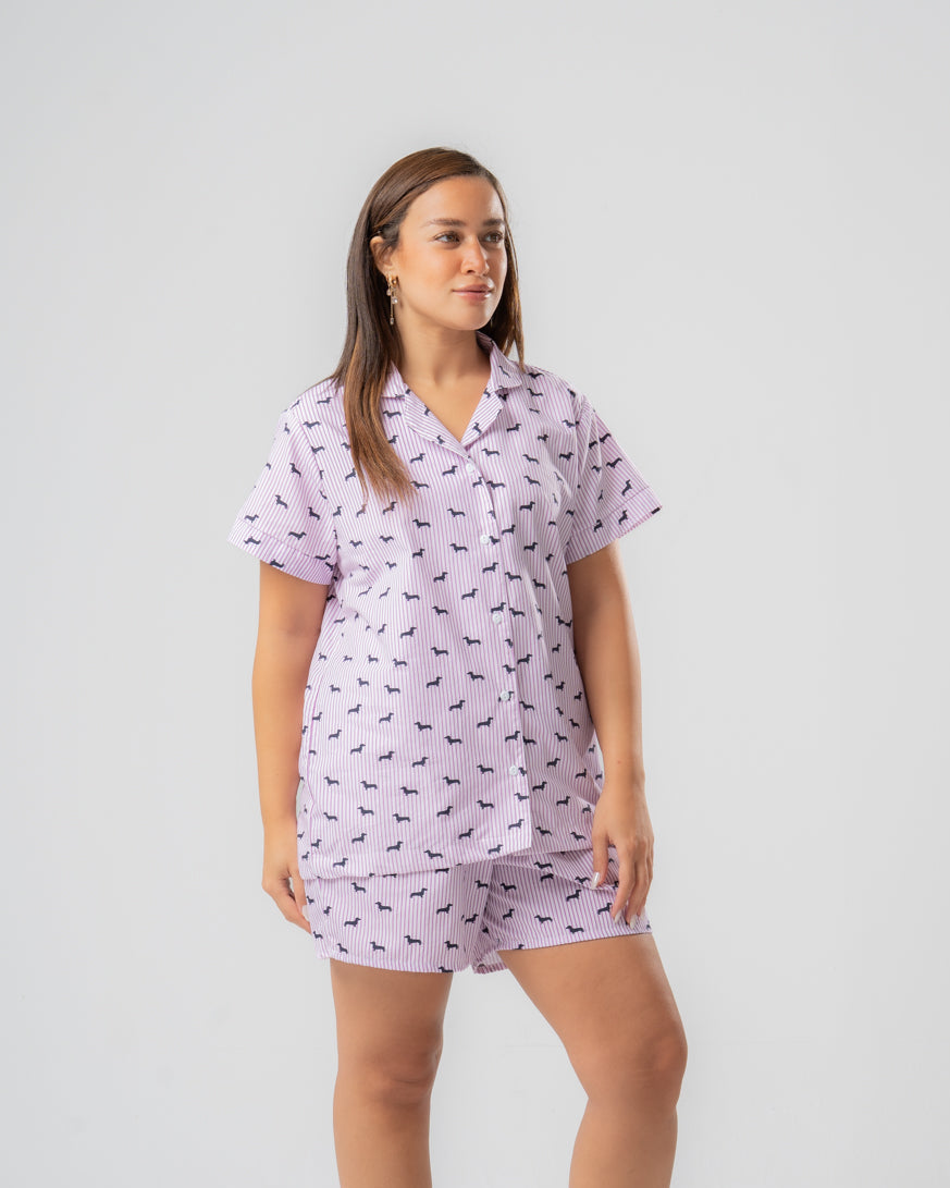 بيجامة نسائية مطبوعة