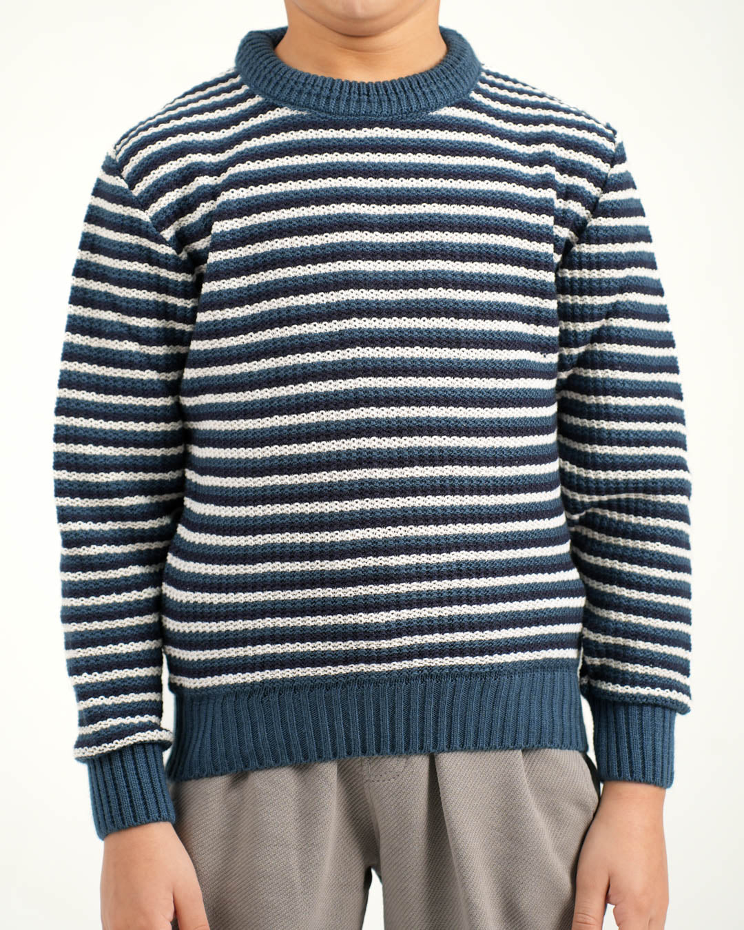 Striped Jacquard Pullover for Boys