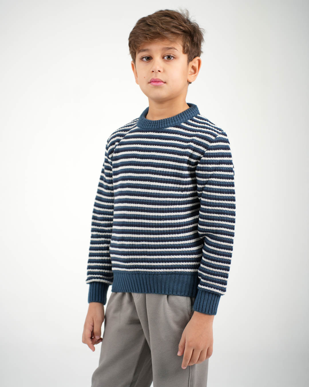 Striped Jacquard Pullover for Boys