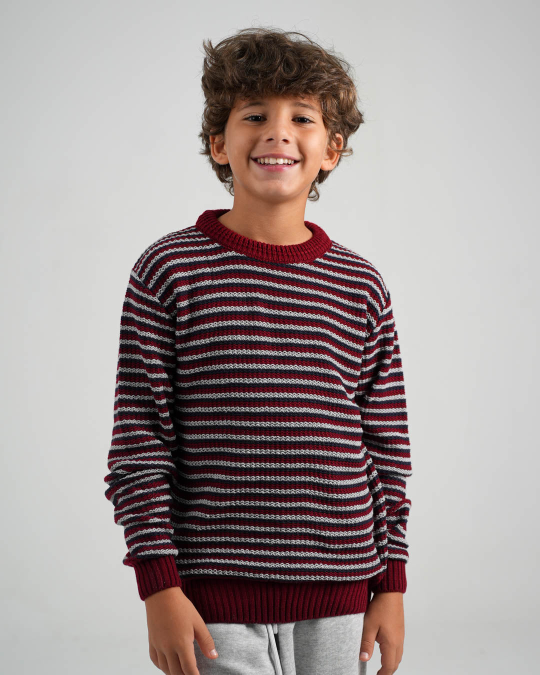 Striped Jacquard Pullover for Boys