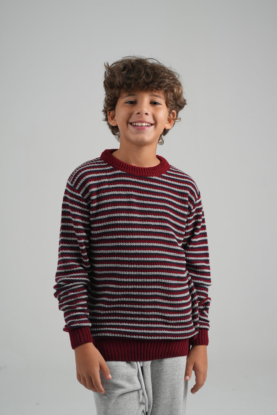 Striped Jacquard Pullover for Boys