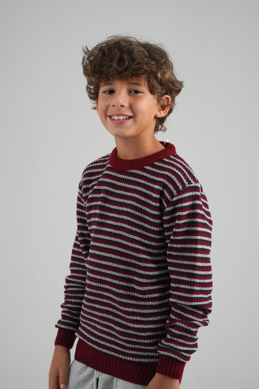Striped Jacquard Pullover for Boys