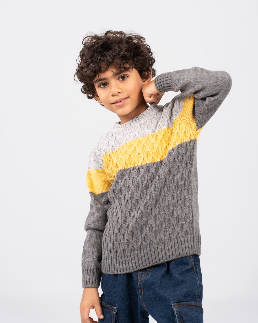 Jacquard Striped Pullover