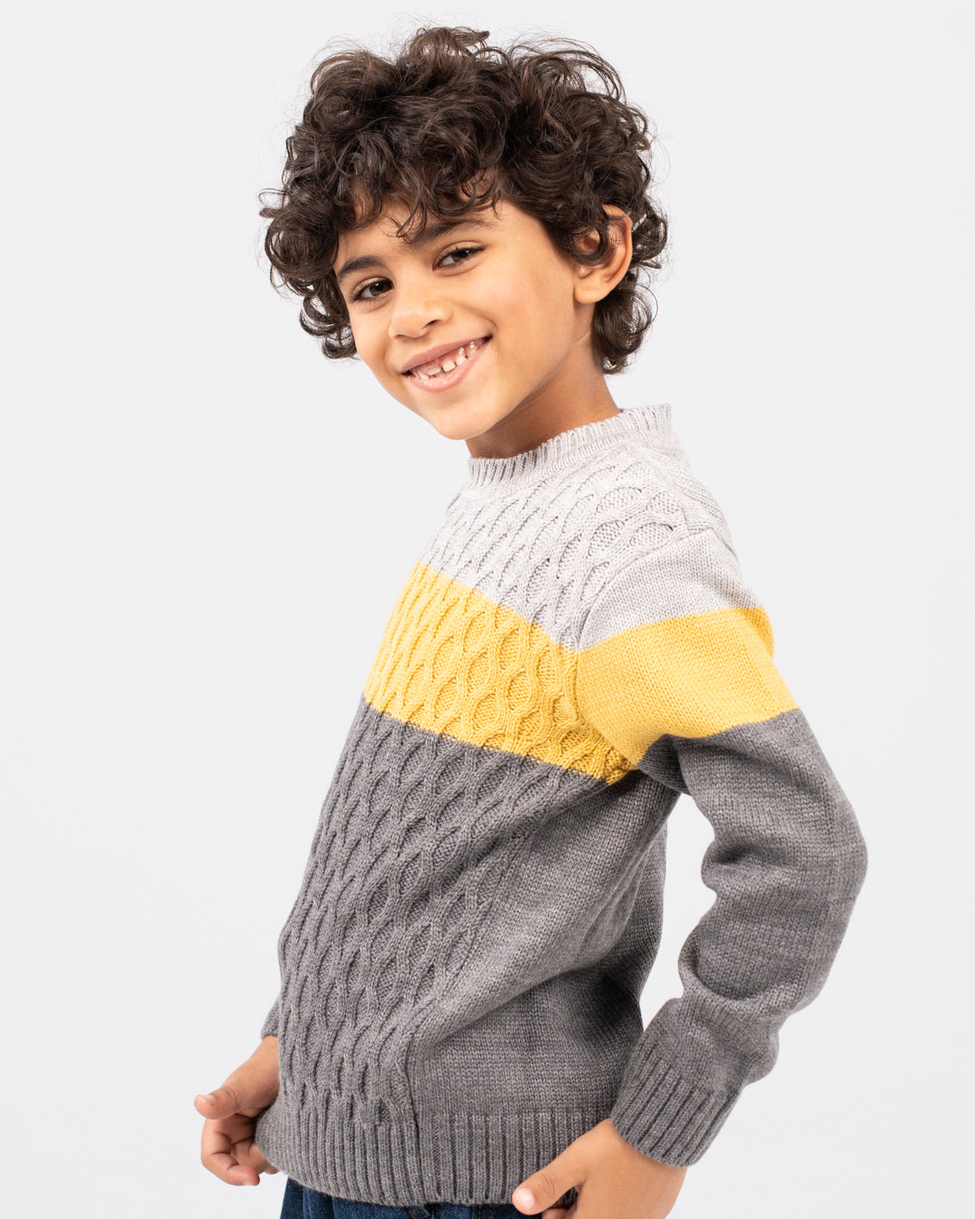 Jacquard Striped Pullover