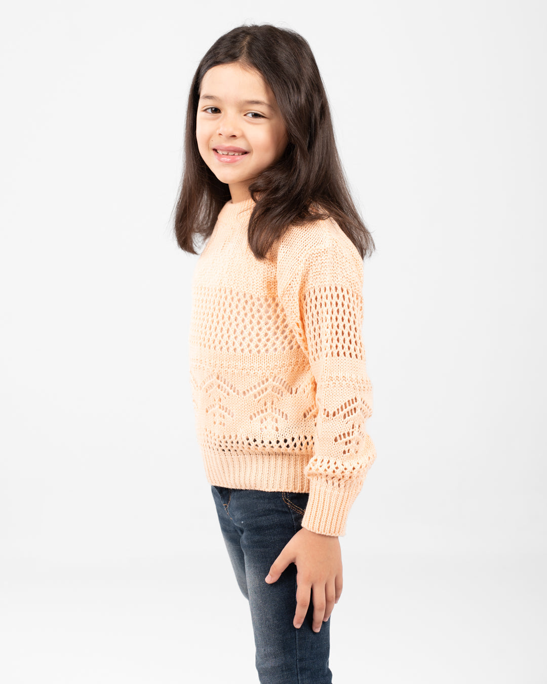 بلوفر بناتي برقبة دائرية