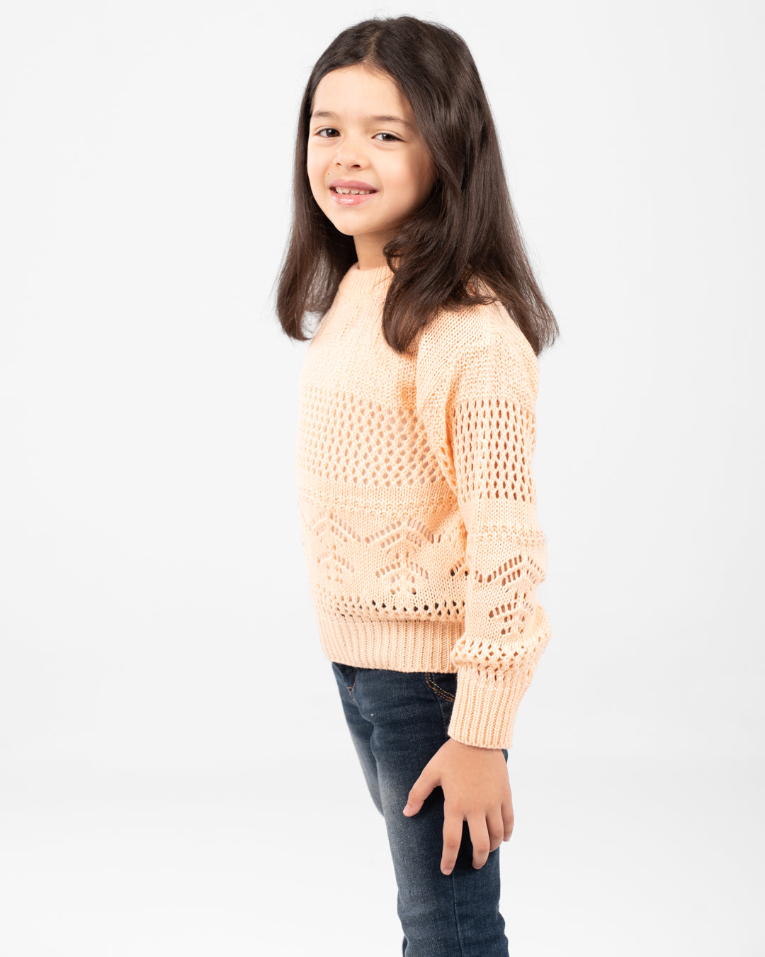 بلوفر بناتي برقبة دائرية