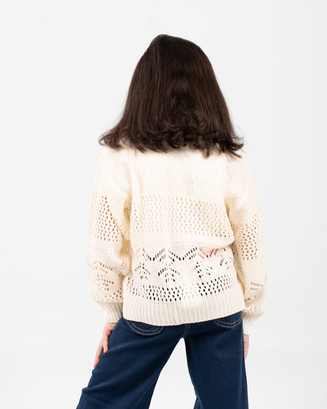 بلوفر بناتي برقبة دائرية