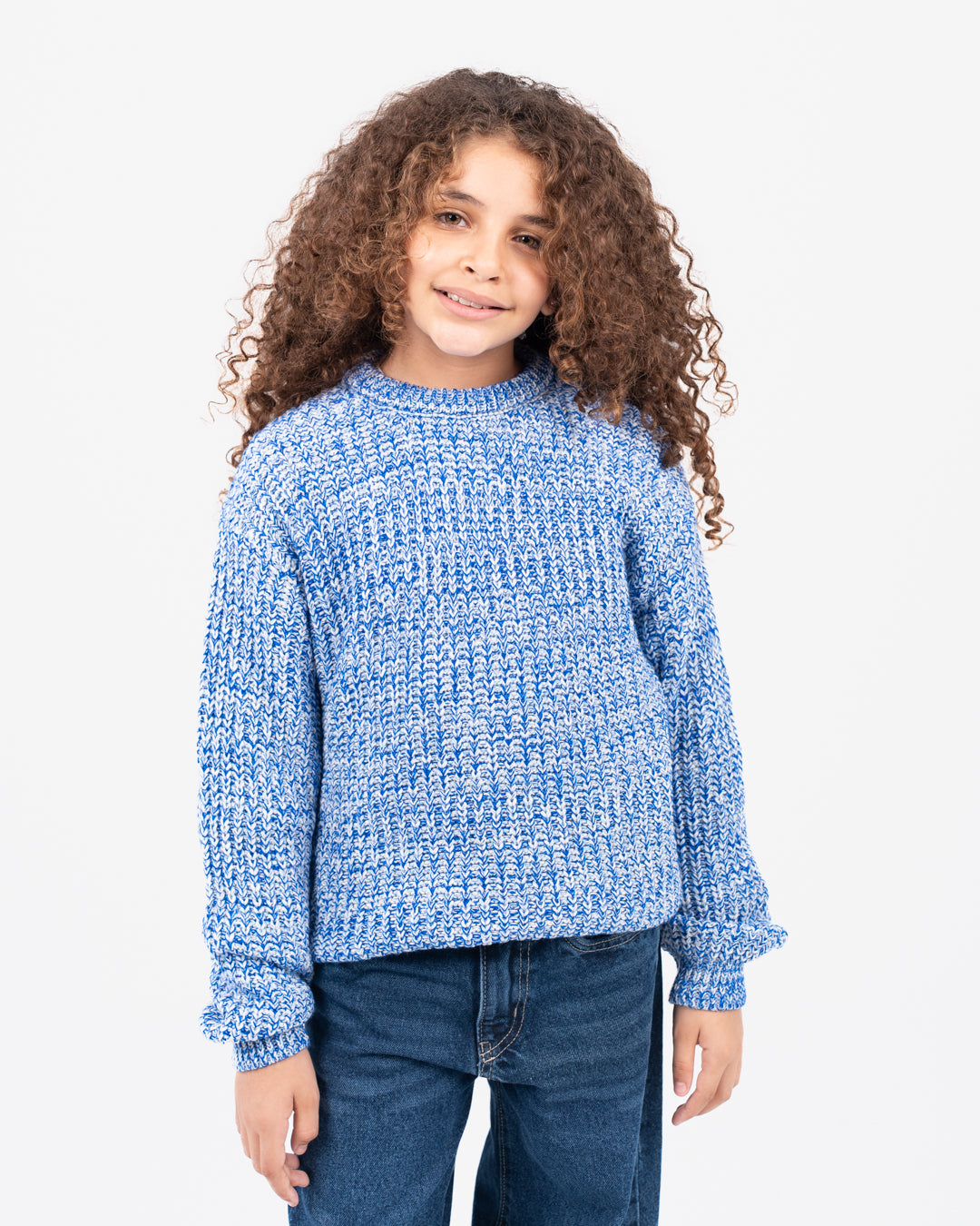 بلوفر بناتي برقبة دائرية