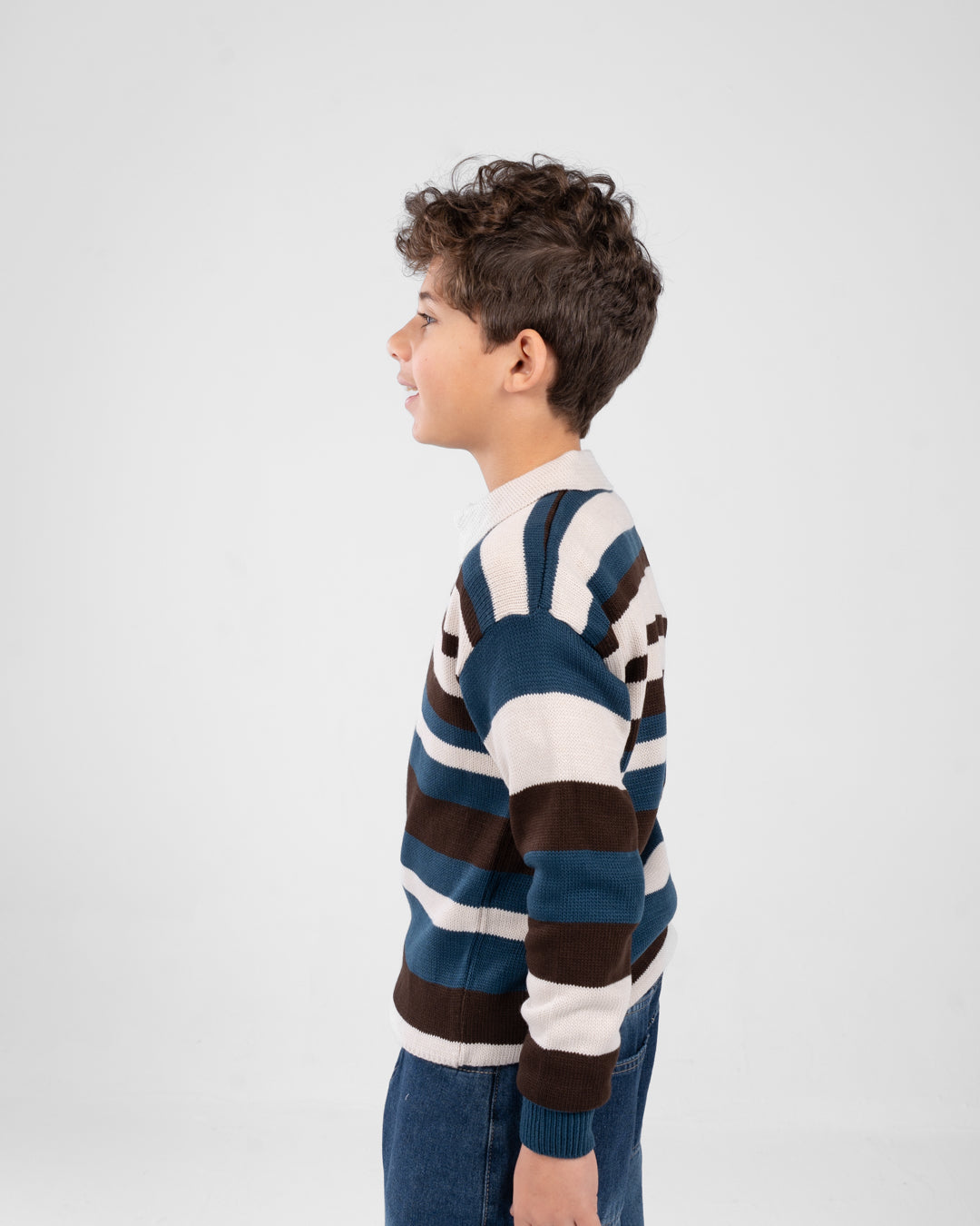 Boys Striped Polo Pullover