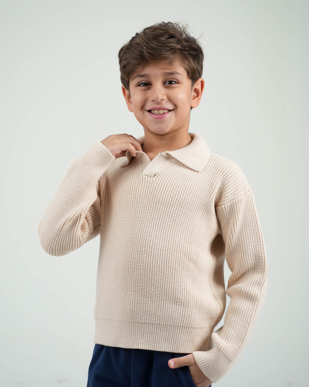 Collared Basic Boy Pullover