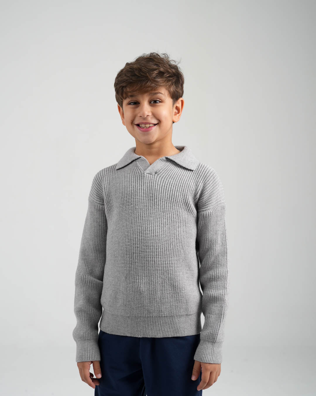 Collared Basic Boy Pullover