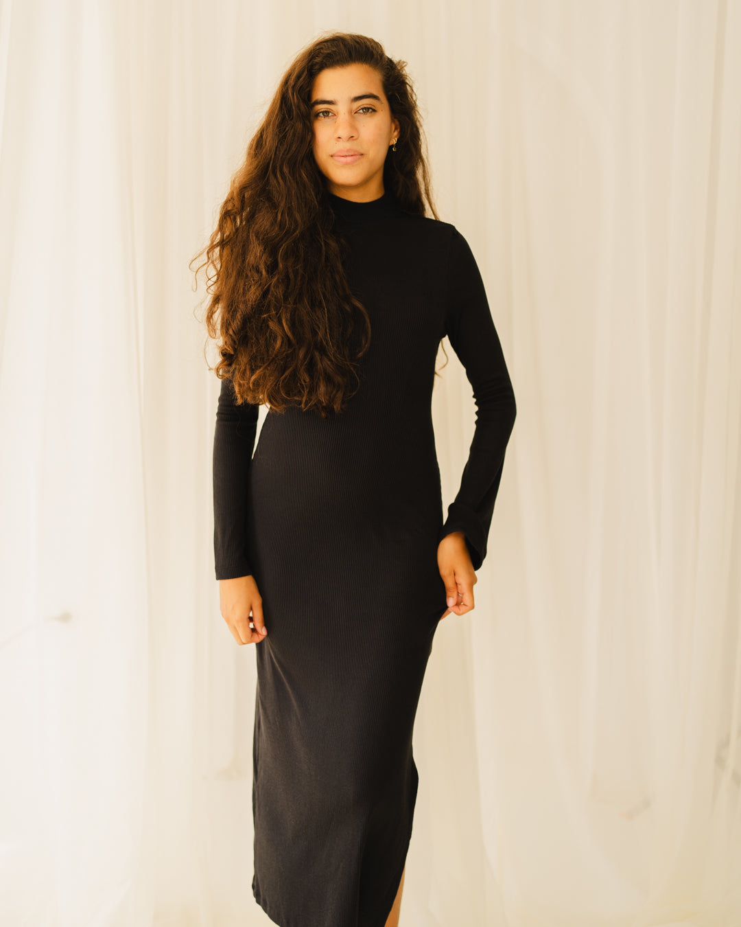 فستان سادة مضلع