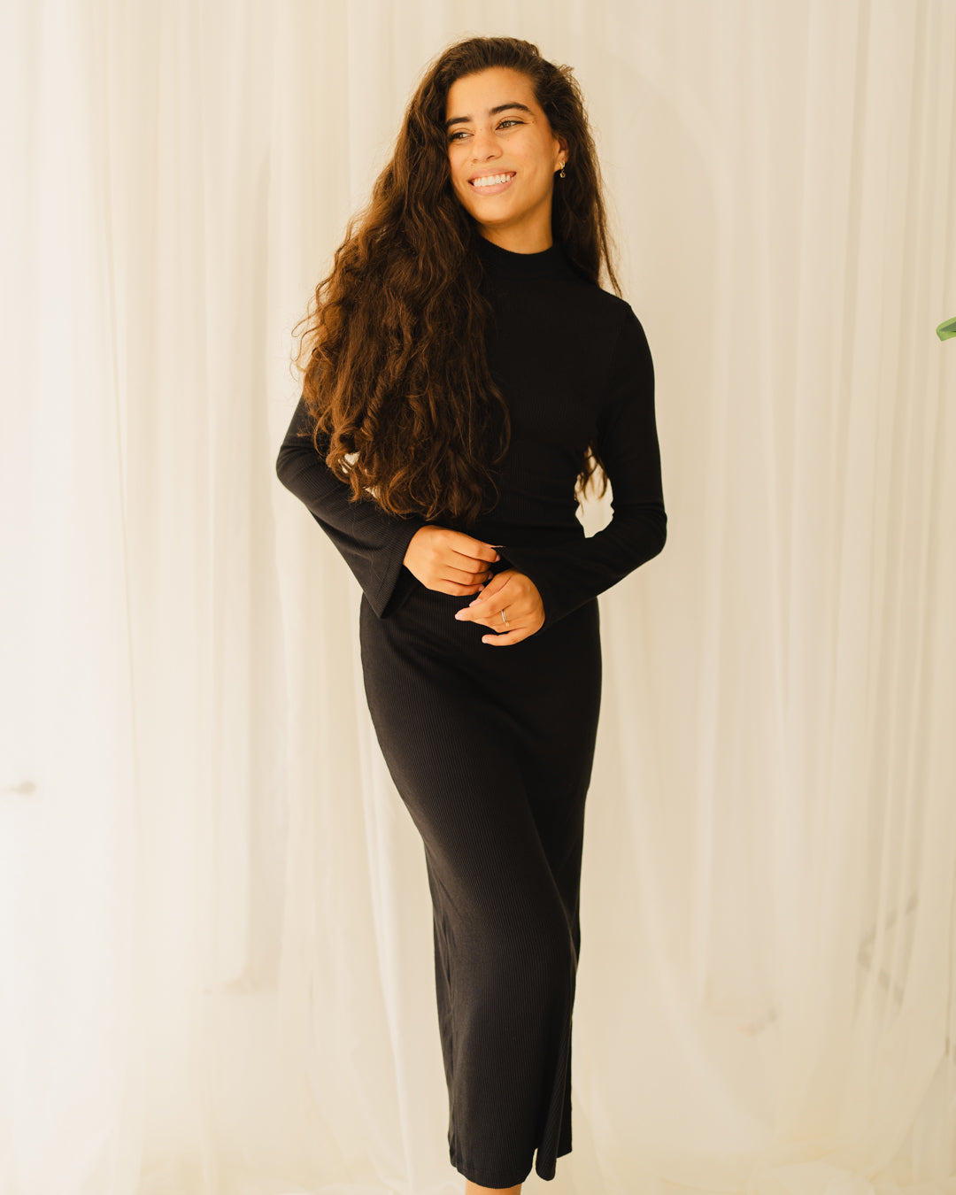 فستان سادة مضلع