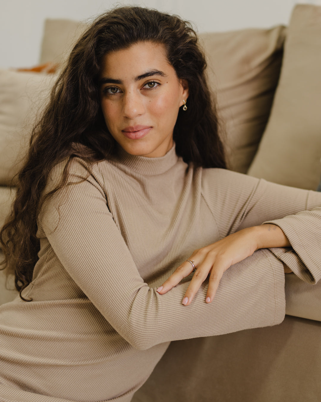 فستان سادة مضلع