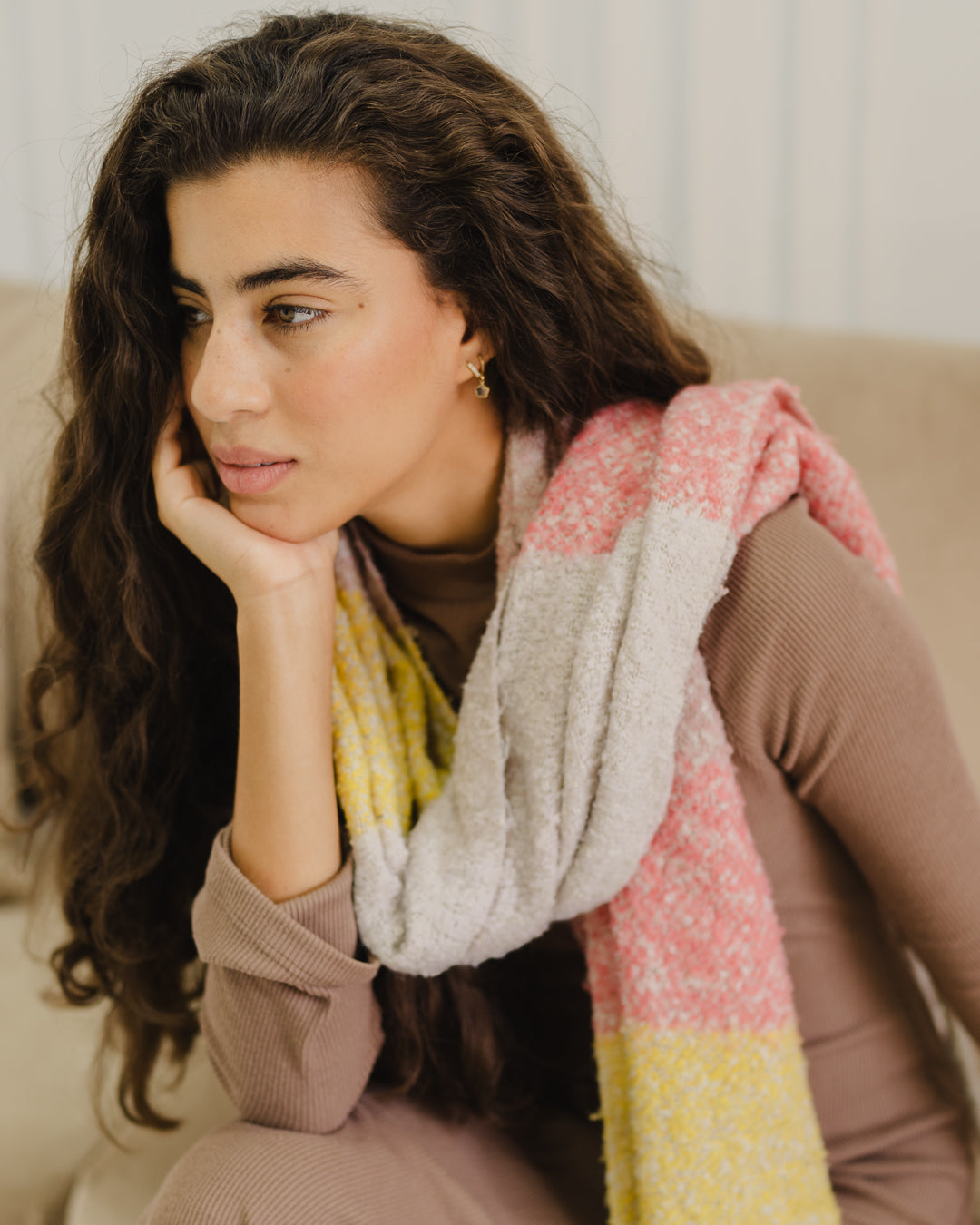 فستان سادة مضلع