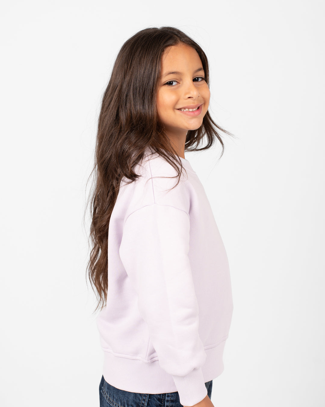 سويت شيرت مطبوع برقبة دائرية للبنات