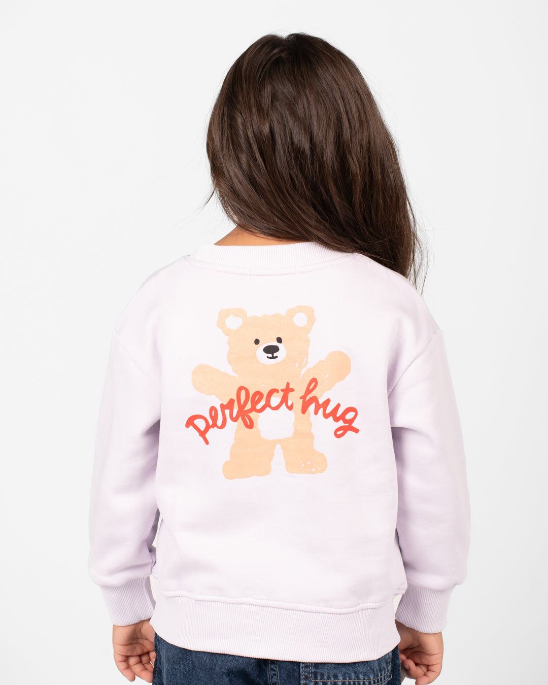 سويت شيرت مطبوع برقبة دائرية للبنات