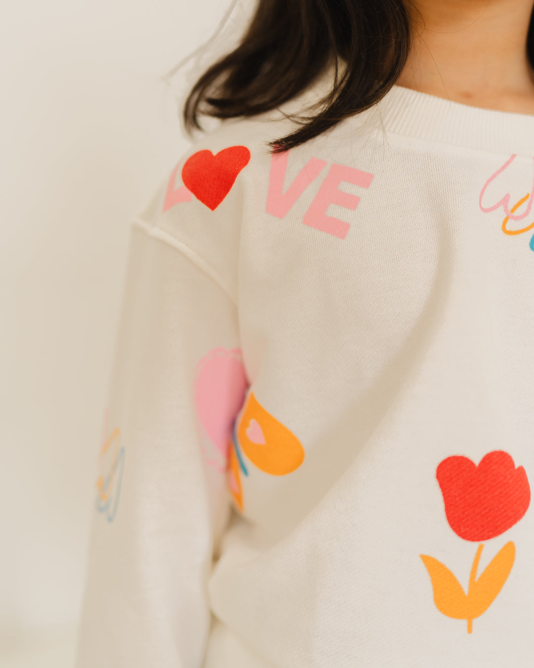 Love Printed Round Neck SweatShirt