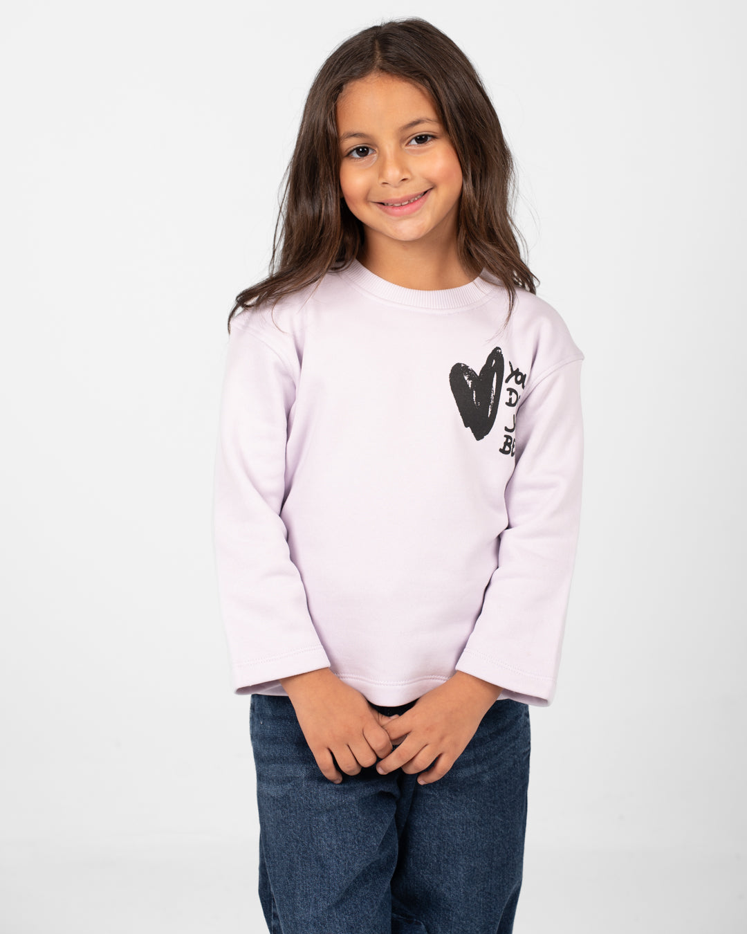 سويت شيرت بناتي برقبة دائرية وقلوب