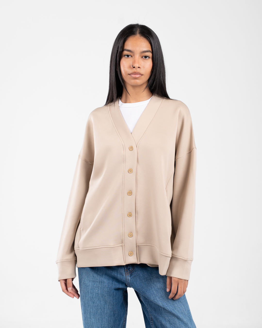 Women Buttoned Sweatshirt