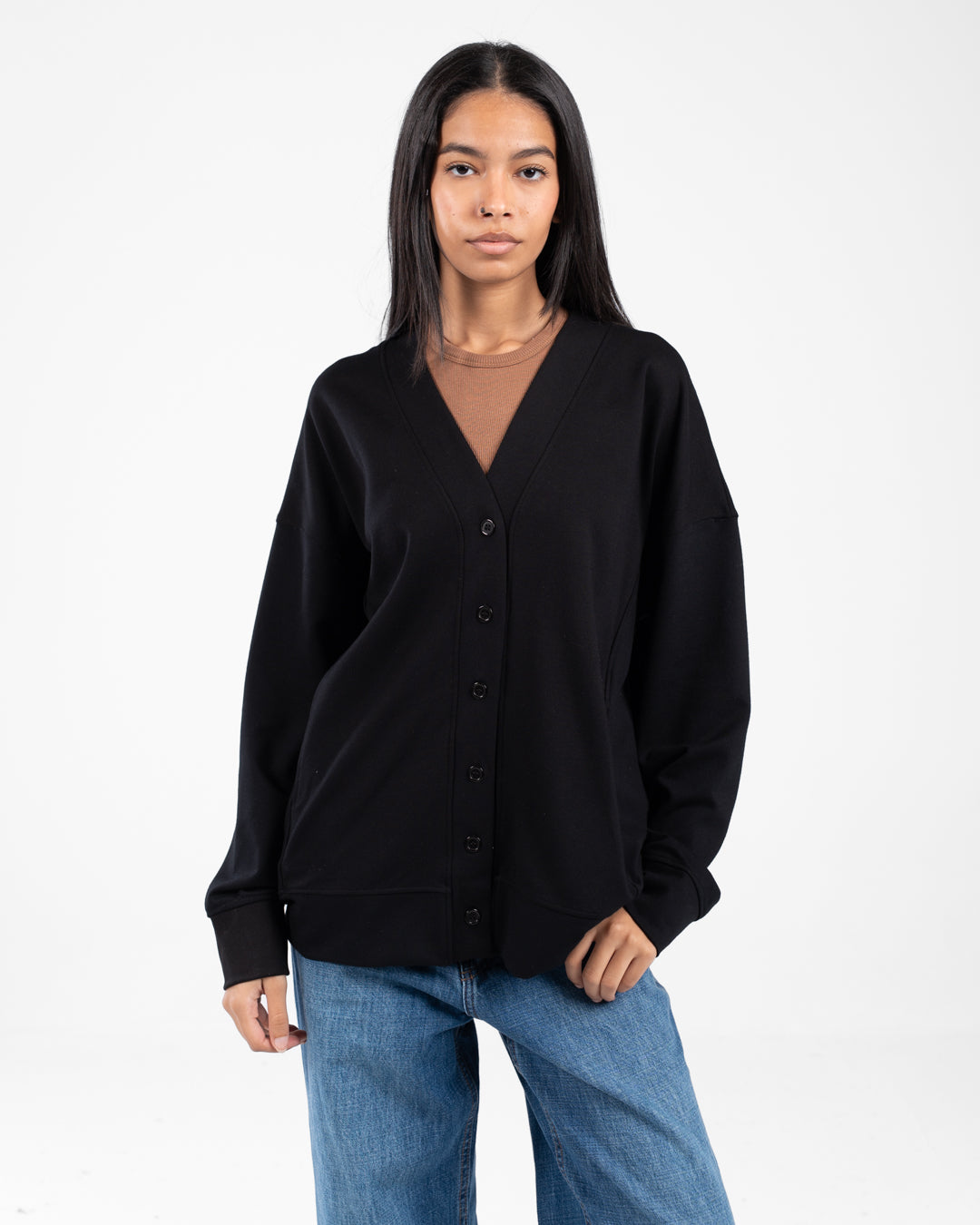 Women Buttoned Sweatshirt