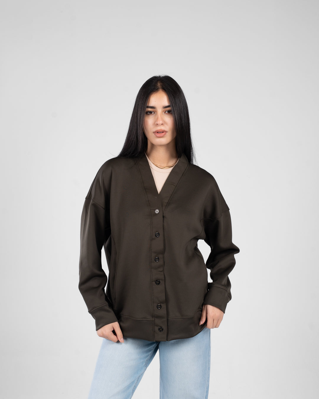 Women Buttoned Sweatshirt